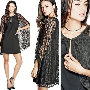 Guess Kimber Lace Cape Dress - Size: XS
